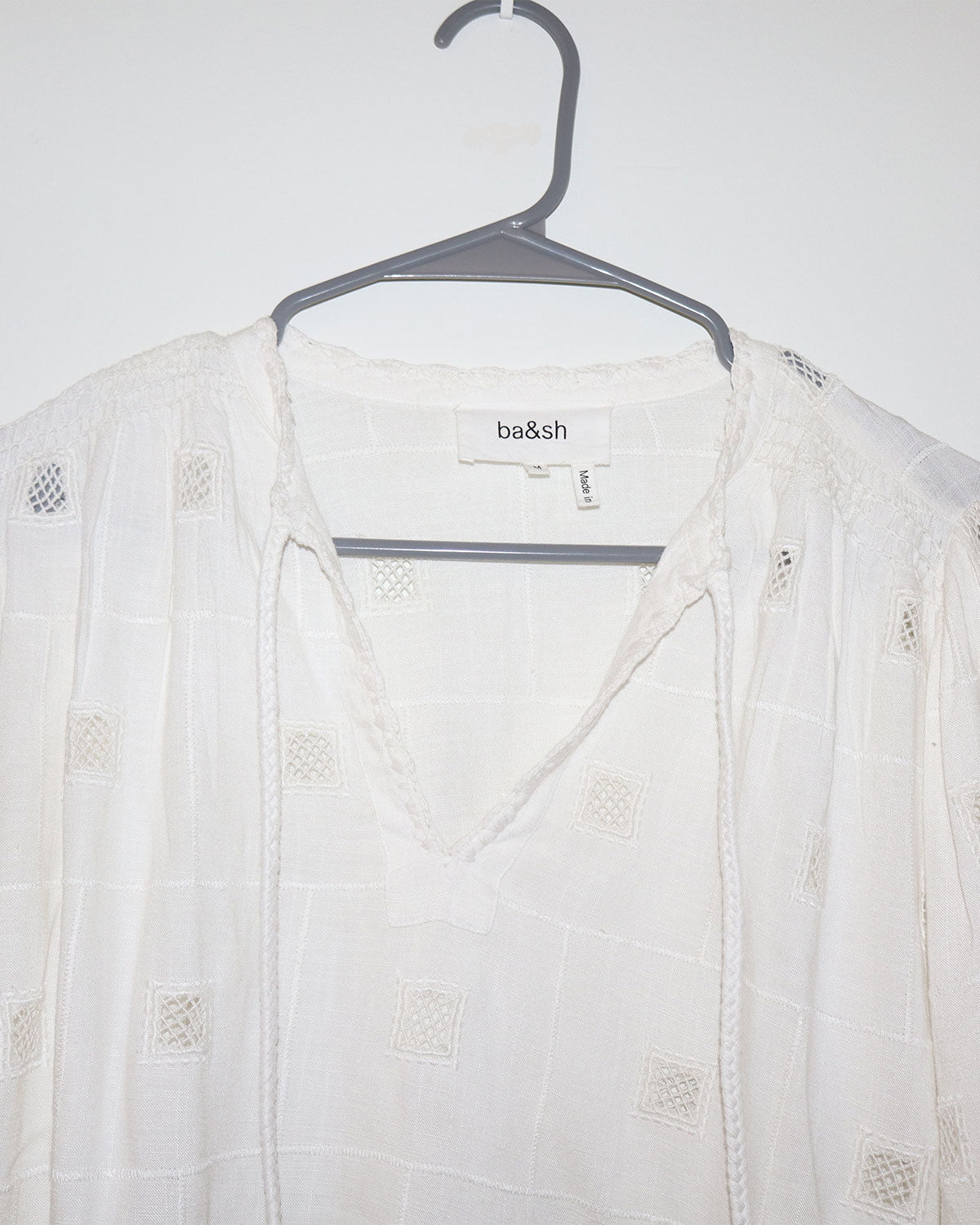 Tie Neck Long Sleeve Blouse Size: M