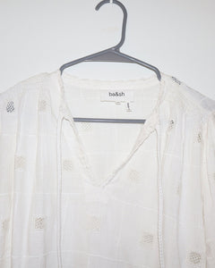 Tie Neck Long Sleeve Blouse Size: M