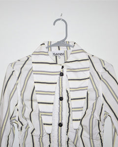 Striped Long Sleeve Button-Up Top