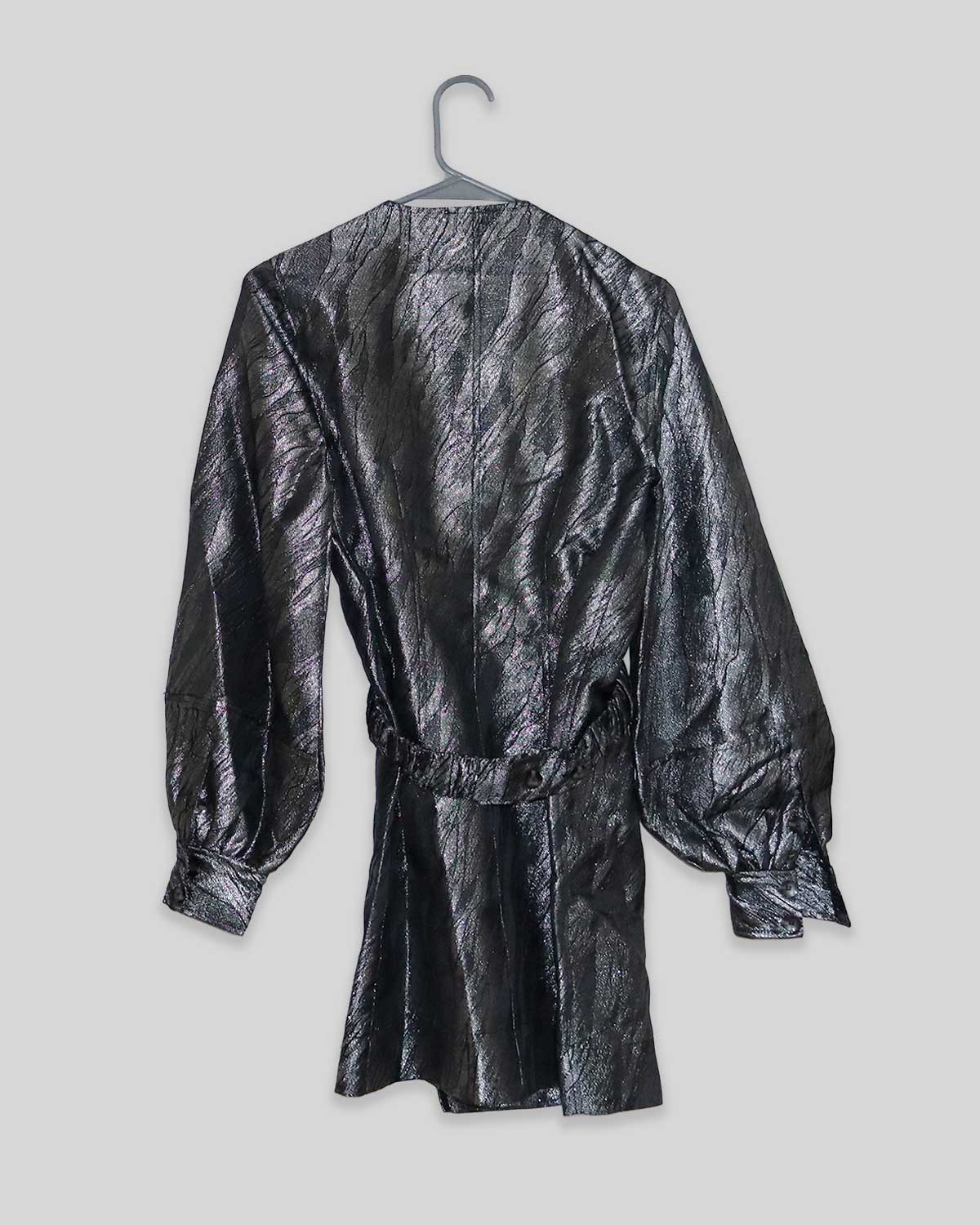 Printed Metallic Mini Dress