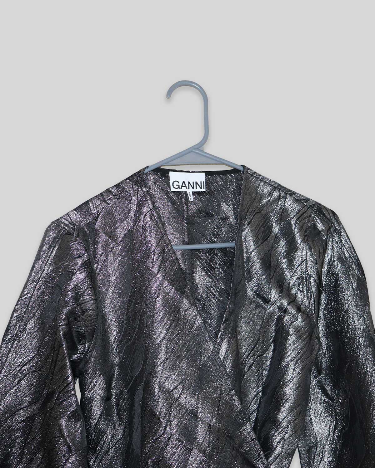 Printed Metallic Mini Dress