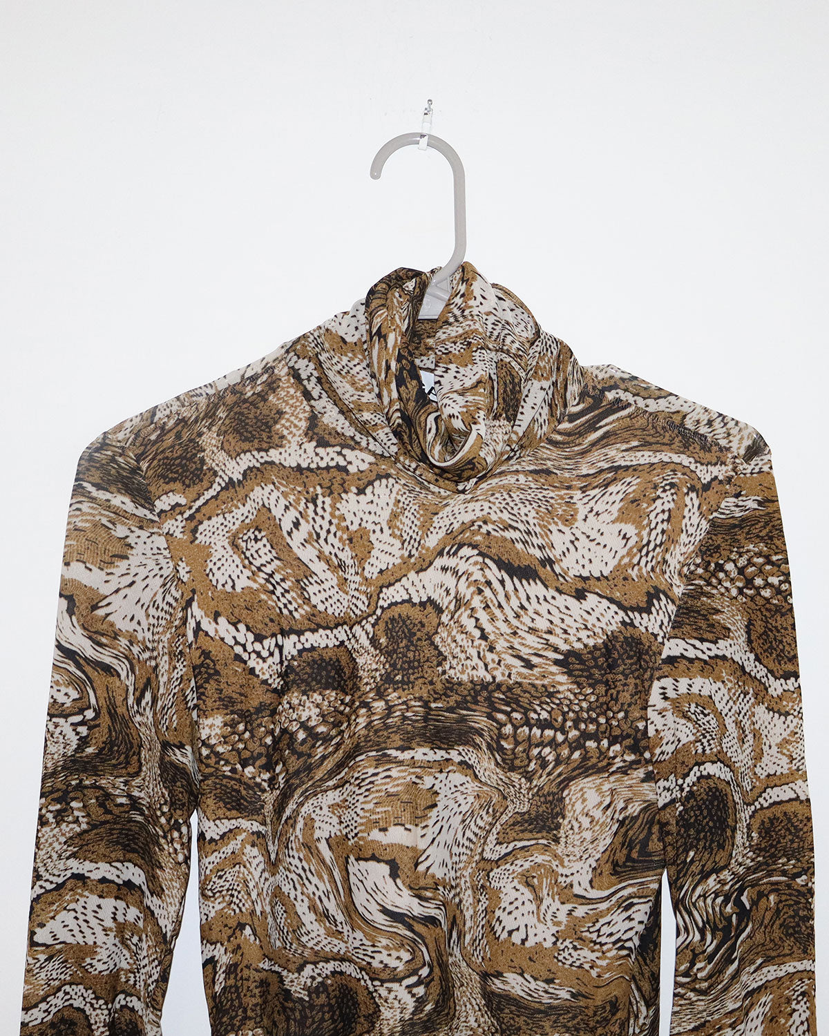 Printed Turtleneck Top