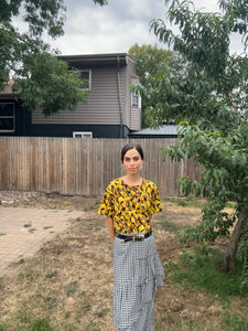 Plaid Print Midi Length Skirt