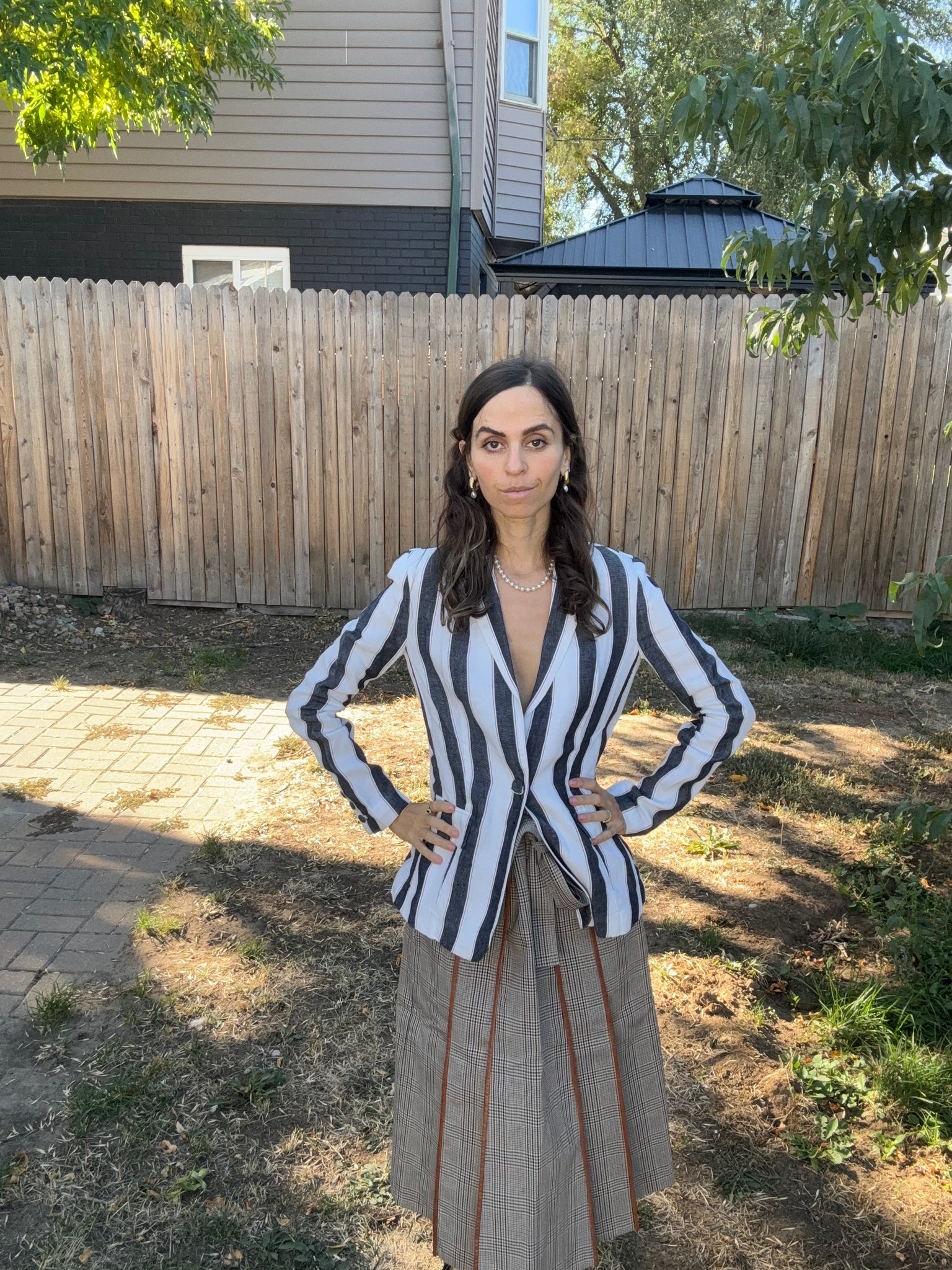 FRAME Striped Blazer Size: XS