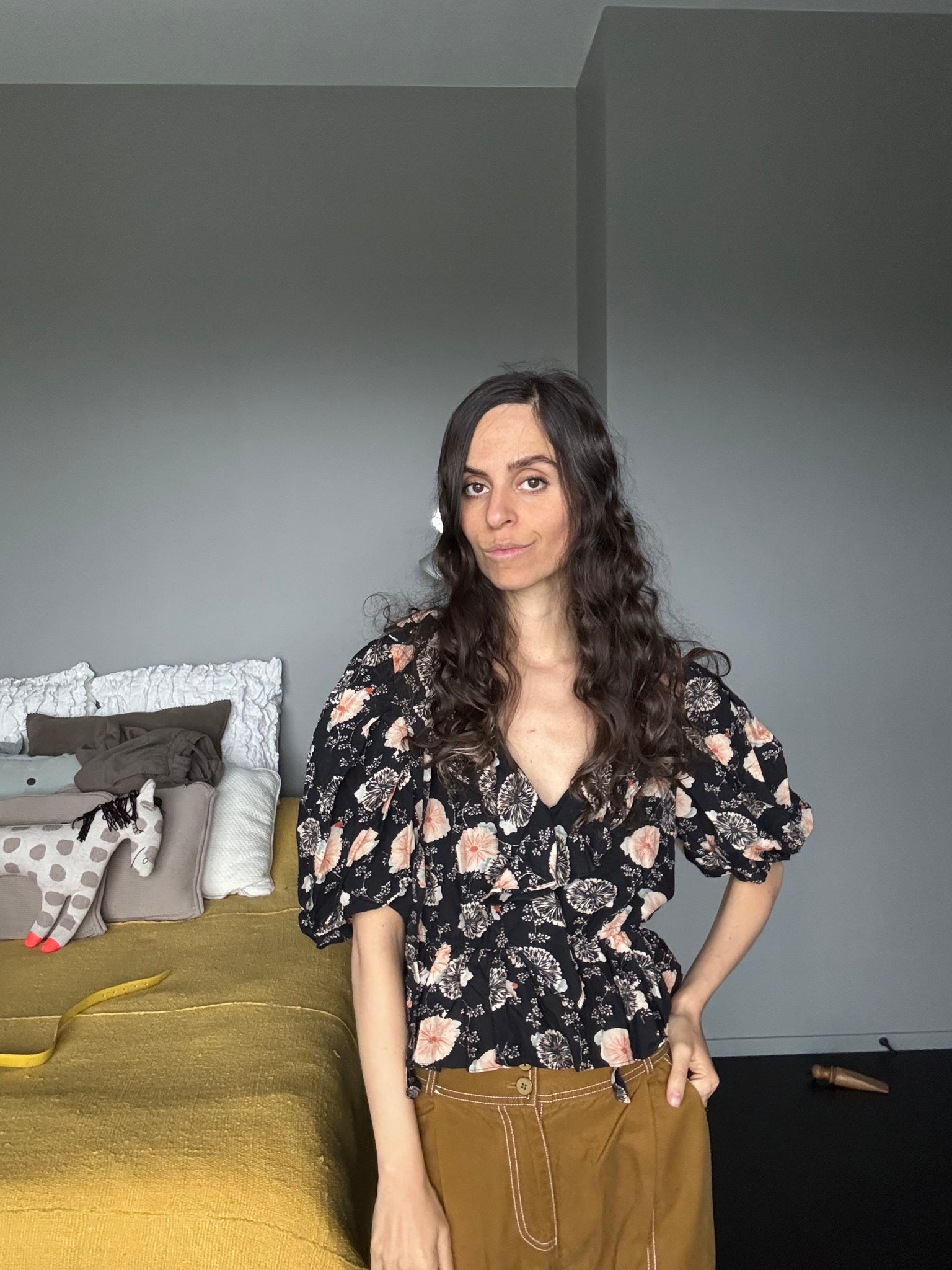 Floral Print V-Neck Blouse