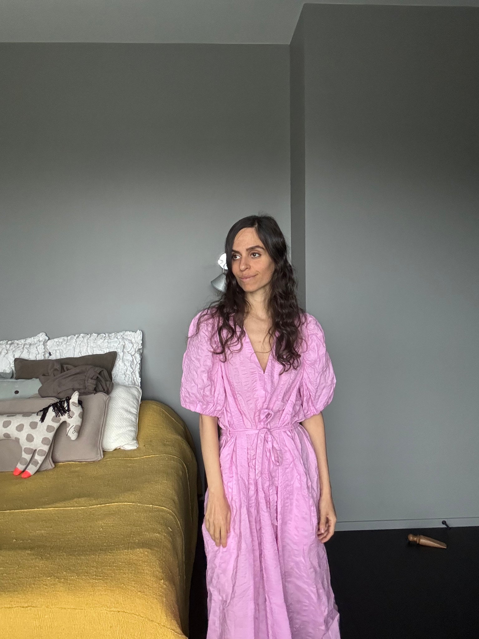 V-Neck Midi Length Dress