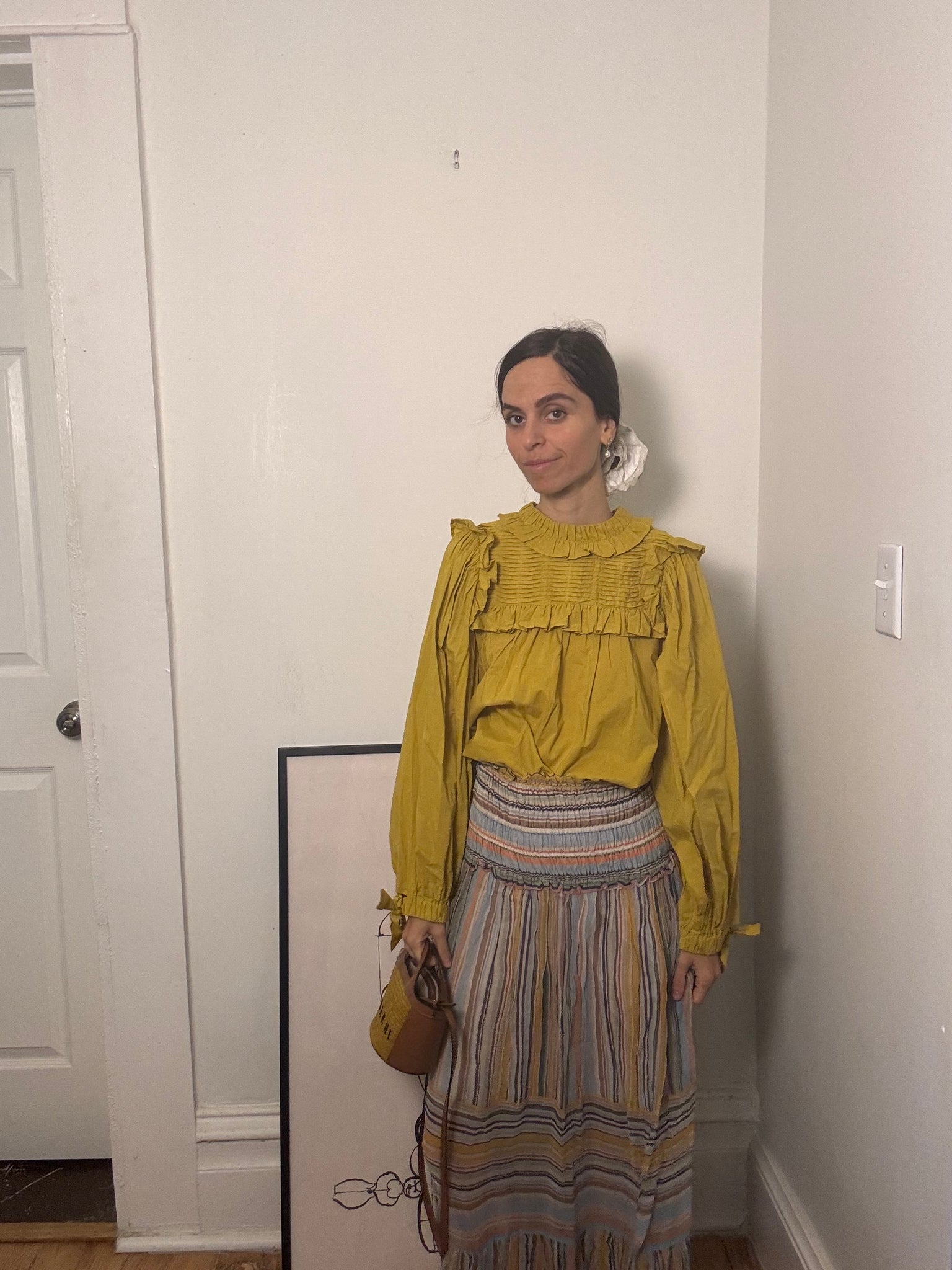 Striped Maxi Length Skirt