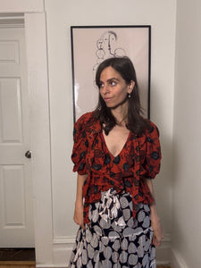 Floral Print V-Neck Blouse