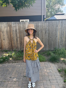 Floral Print Cowl Neck Blouse