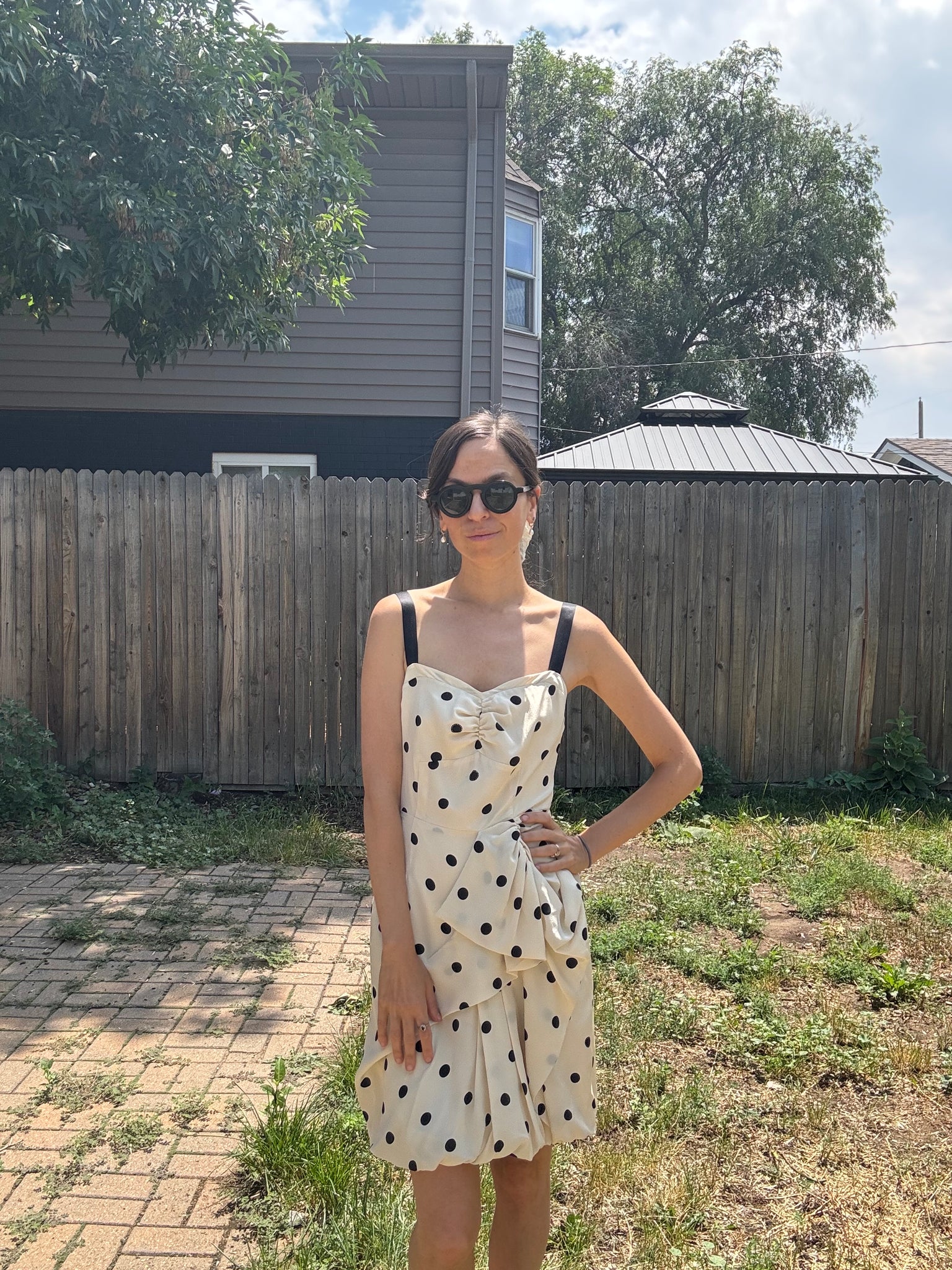 polka dot print mini dress in dot water satin mini dress