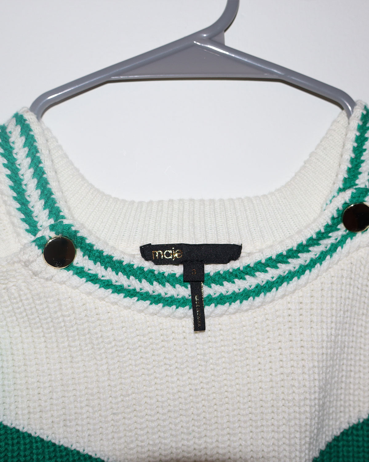 Colorblock Pattern Crew Neck Sweater Size: XS
