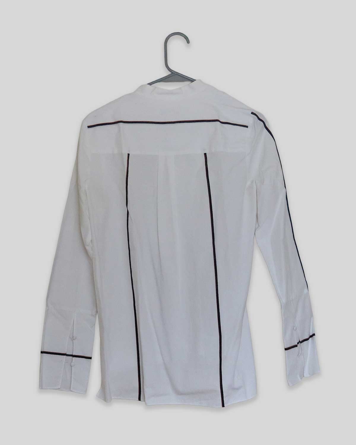 Mock Neck Long Sleeve Button-Up Top