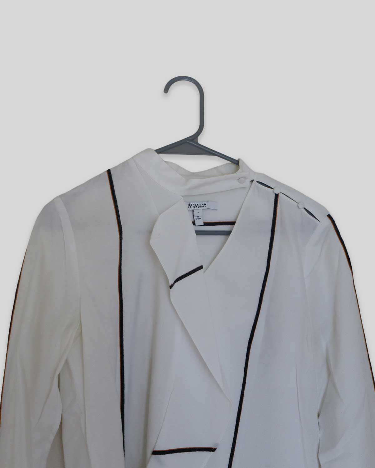 Mock Neck Long Sleeve Button-Up Top