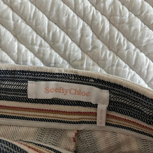 SEE BY CHLOÉ Striped Wide Leg Pants Size: M