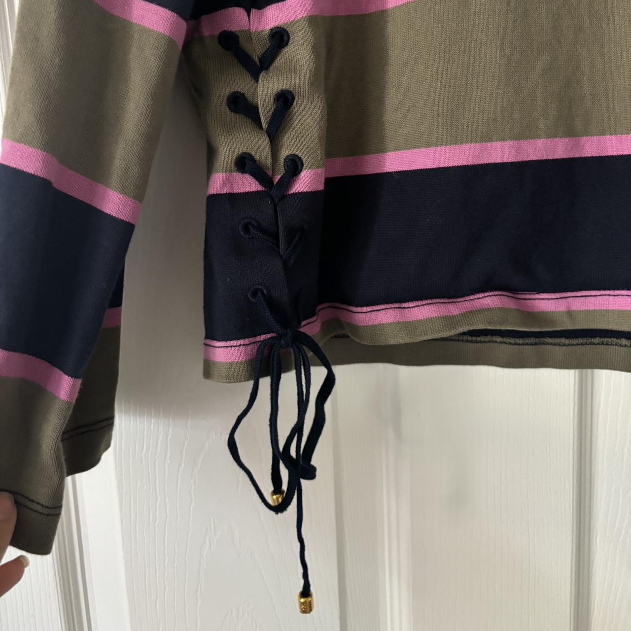 Striped Crew Neck Sweatshirt Size: XS