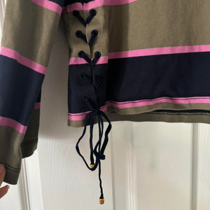 Striped Crew Neck Sweatshirt Size: XS