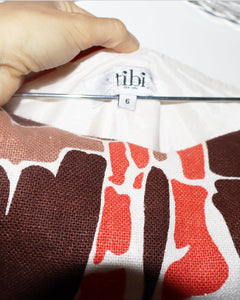 Linen Abstract Print Mini Dress