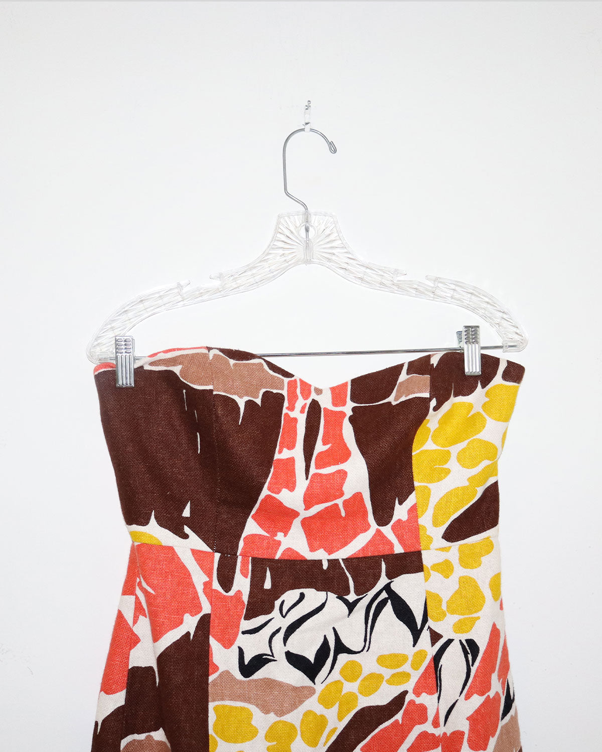 Linen Abstract Print Mini Dress
