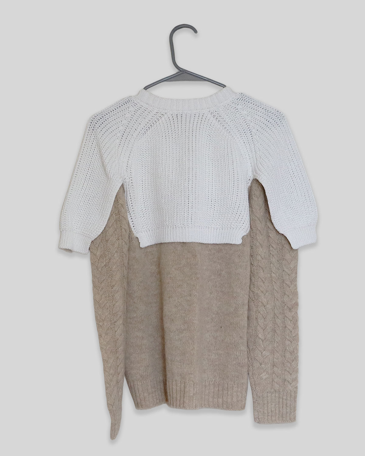 Colorblock Pattern Mock Neck Sweater