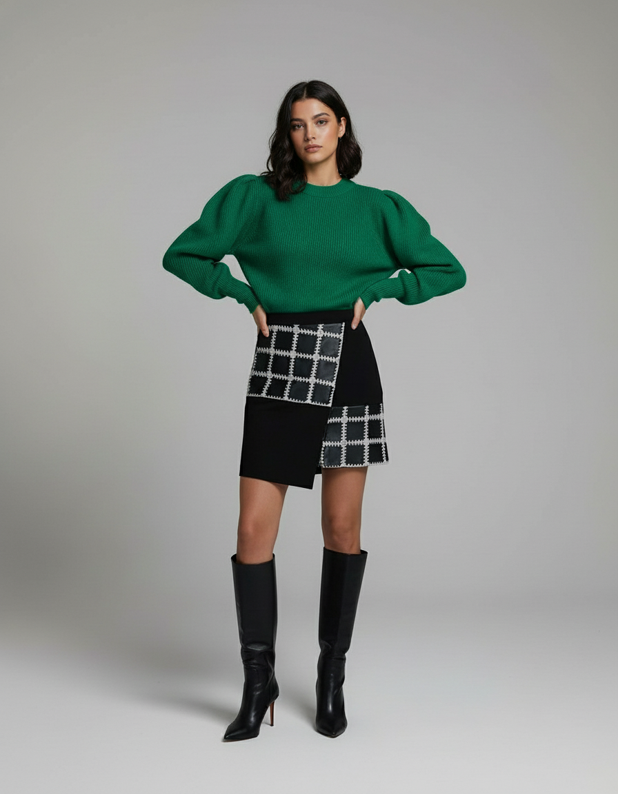 Lamb Leather Mini Skirt