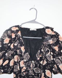 Floral Print V-Neck Blouse