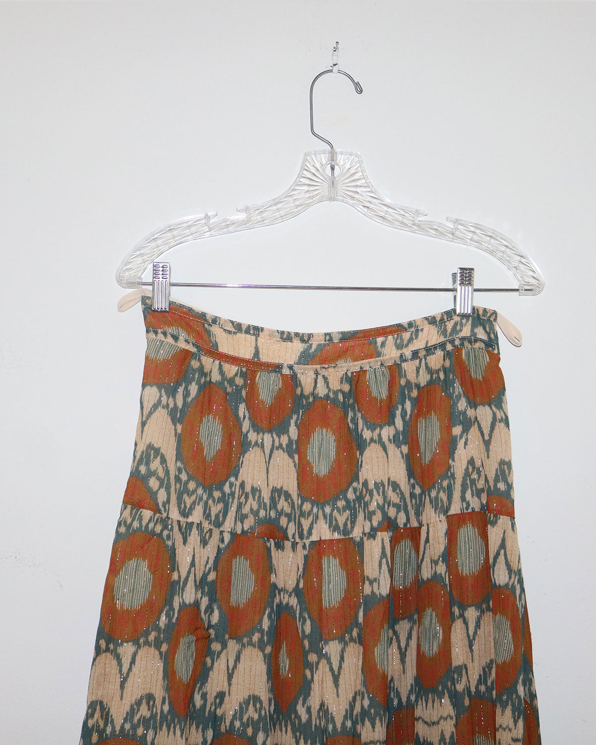 Floral Print Midi Length Skirt