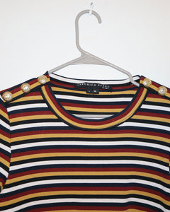 Veronica Beard Striped Scoop Neck Top Size: M