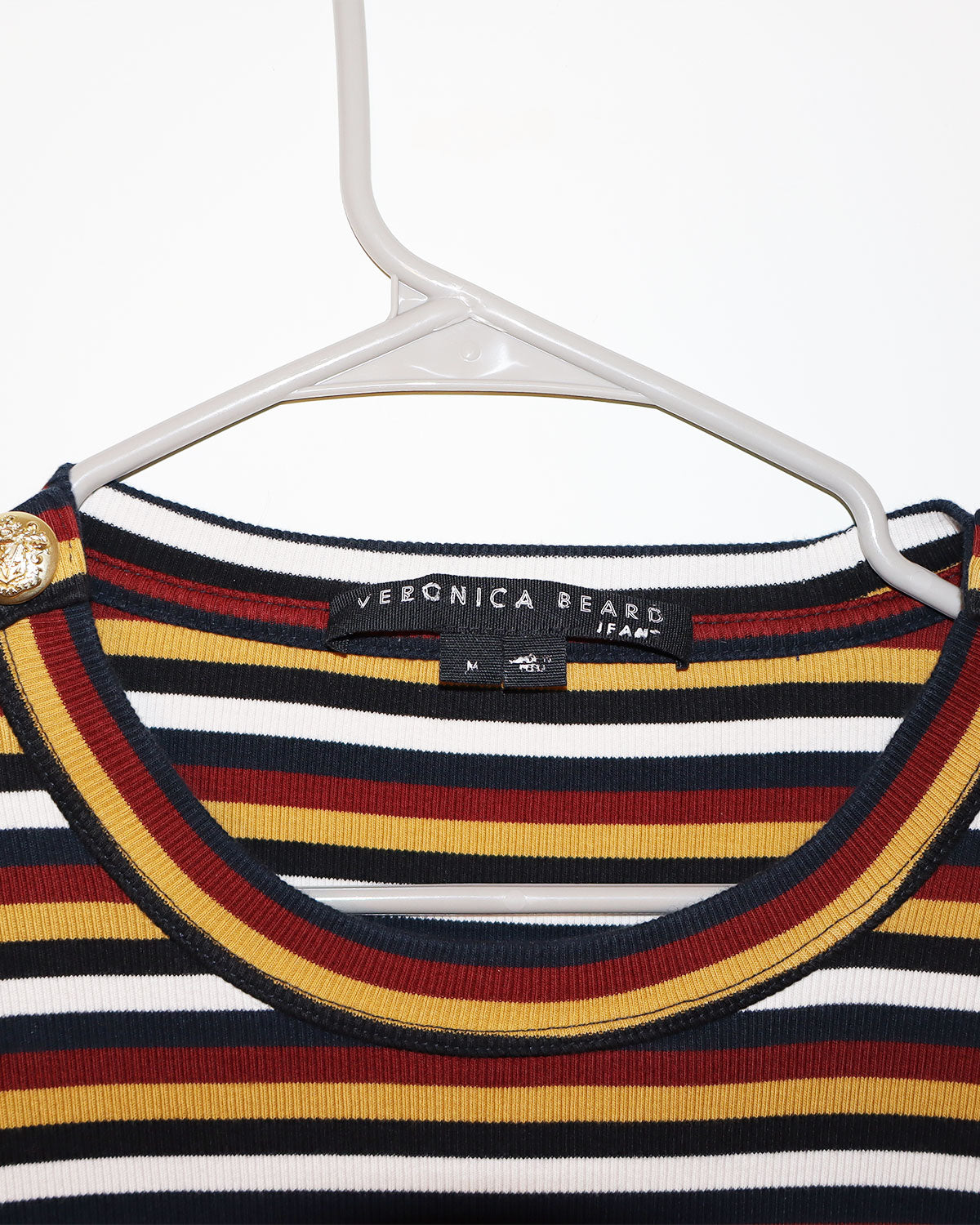 Veronica Beard Striped Scoop Neck Top Size: M