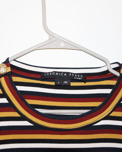 Veronica Beard Striped Scoop Neck Top Size: M