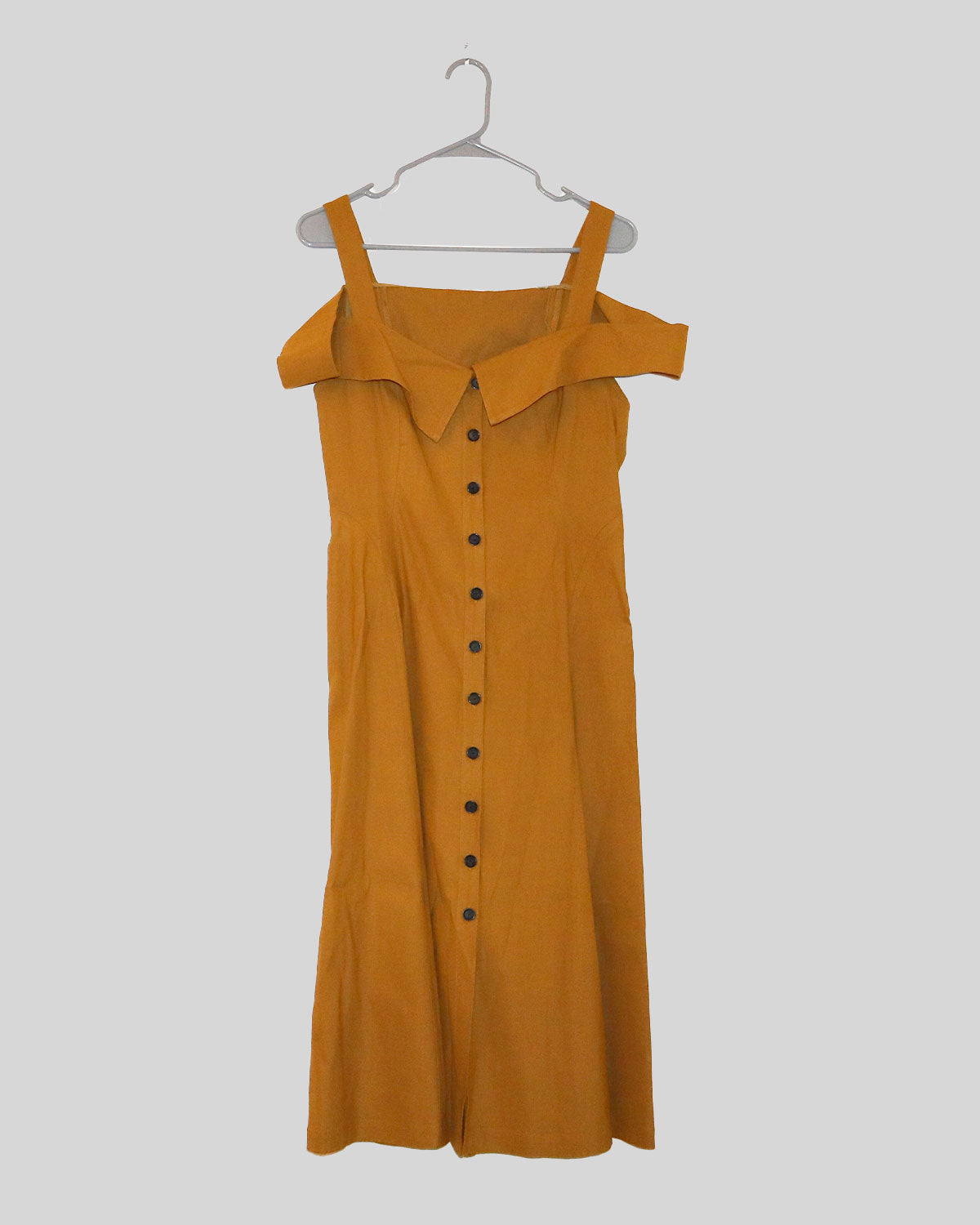yellow square neck midi dress Square Neckline Midi Length Dress – In The Name Of Clothes