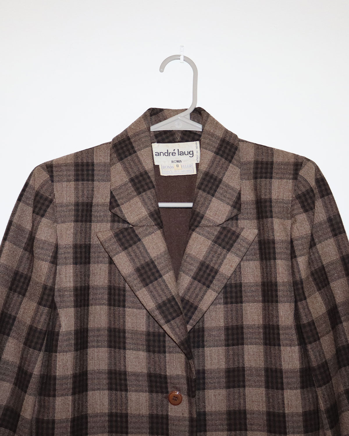 André Laug Plaid Print Blazer Size: M