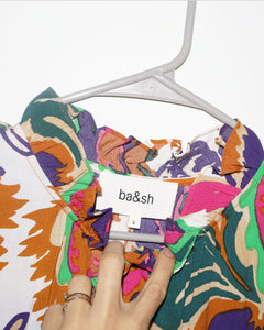 Printed Mock Neck Blouse