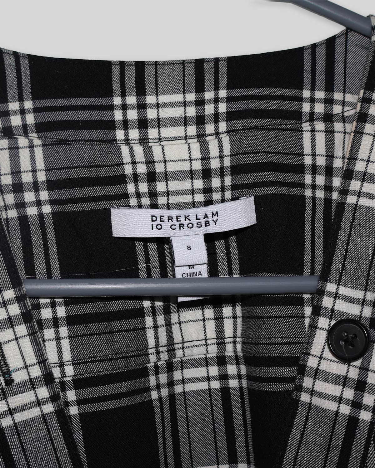 Plaid Print V-Neck Top