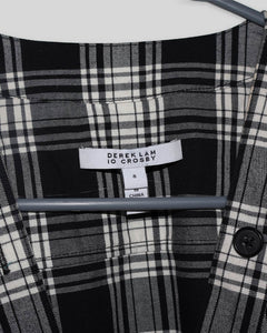 Plaid Print V-Neck Top
