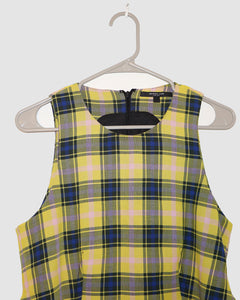 Derek Lam Plaid Print Crew Neck Top/Vest Size: M US 8