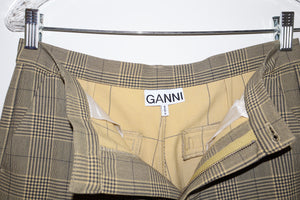 GANNI Plaid Print Straight Leg Pants Size: S | US4, DK34