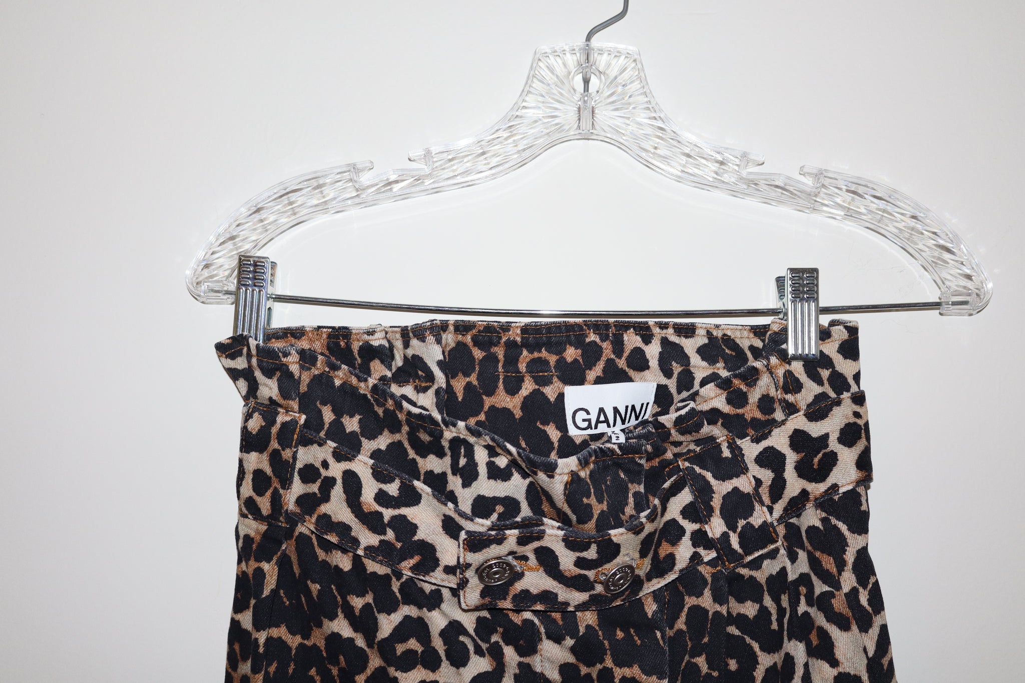 GANNI Leopard Print Skirt Size: S