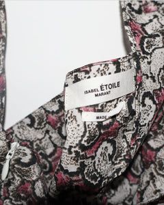 Floral Print One-Shoulder Blouse