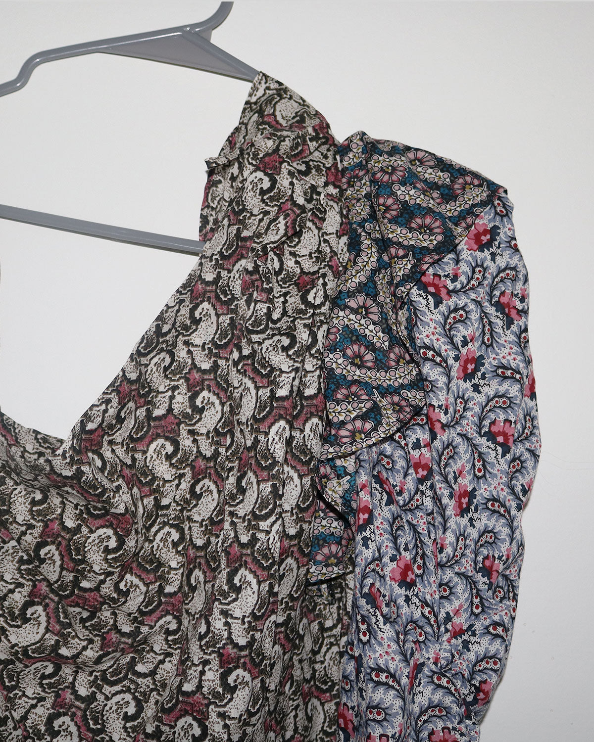 Floral Print One-Shoulder Blouse