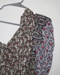 Floral Print One-Shoulder Blouse