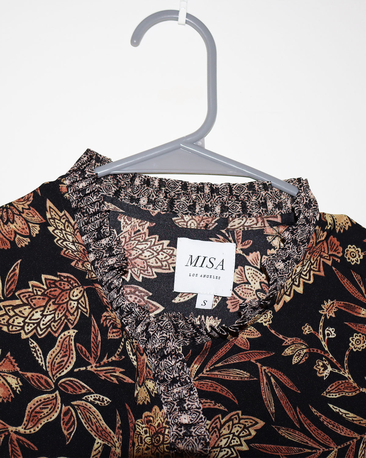 MISA Los Angeles Floral Print Mock Neck Blouse Size: S