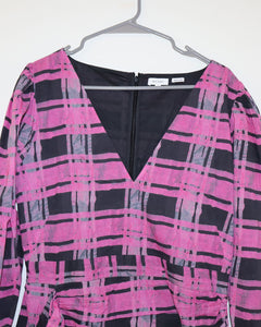 RHODE Plaid Print Mini Dress Size: XL