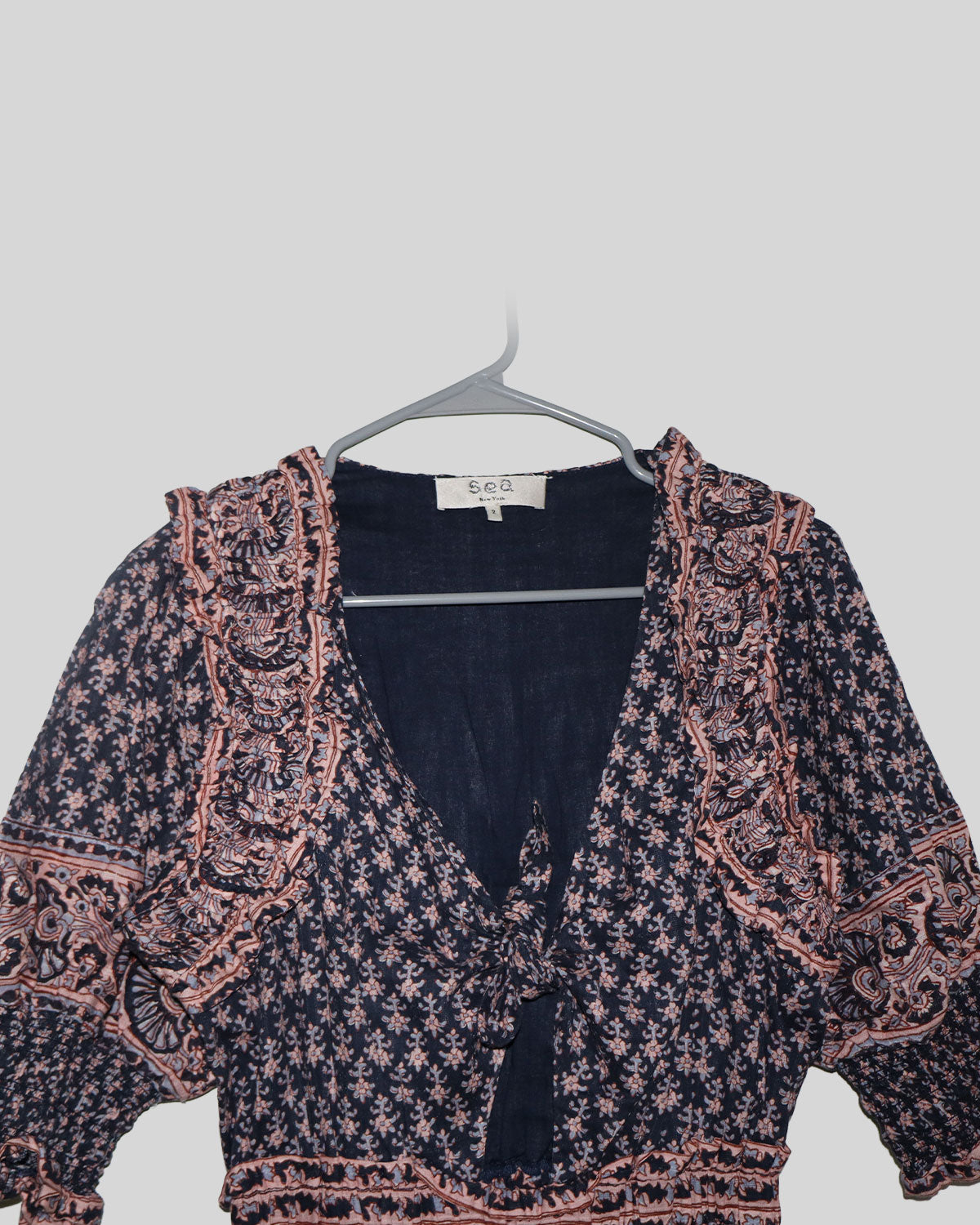 Printed Plunge Neckline Romper