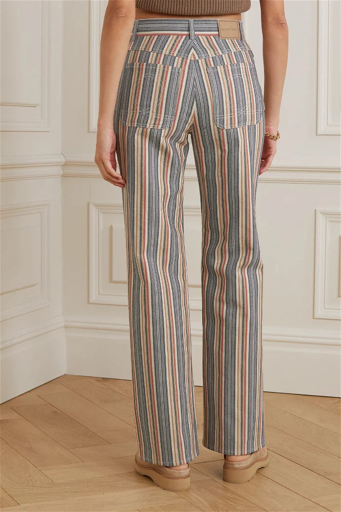 SEE BY CHLOÉ Striped Wide Leg Pants Size: M