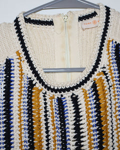 Tory Burch Striped Crew Neck Vest Size: XS