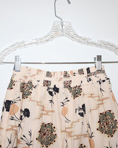 Floral Print Mini Skirt Size: XS