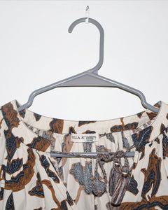 Printed Crew Neck Blouse