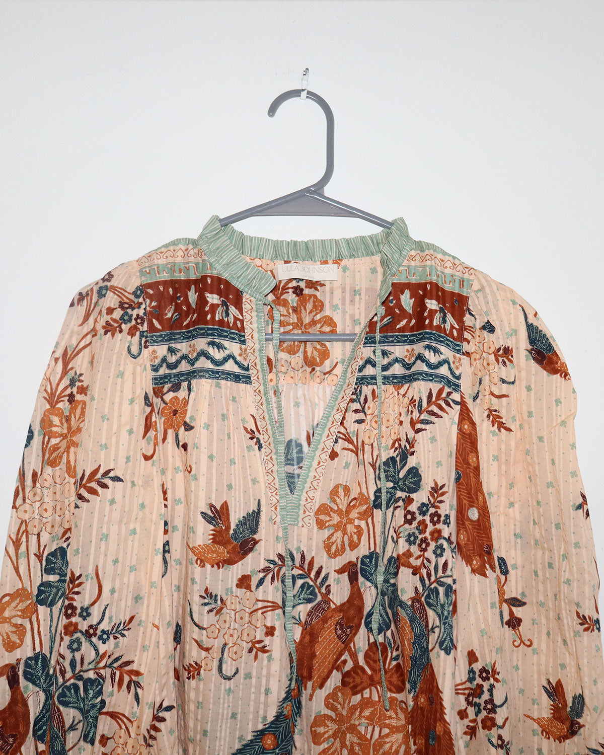 Floral Print Mock Neck Blouse